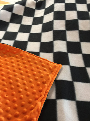 Checkered Plaid Fleece Blanket ~ Choose Minky Backing Color - 2 Sizes