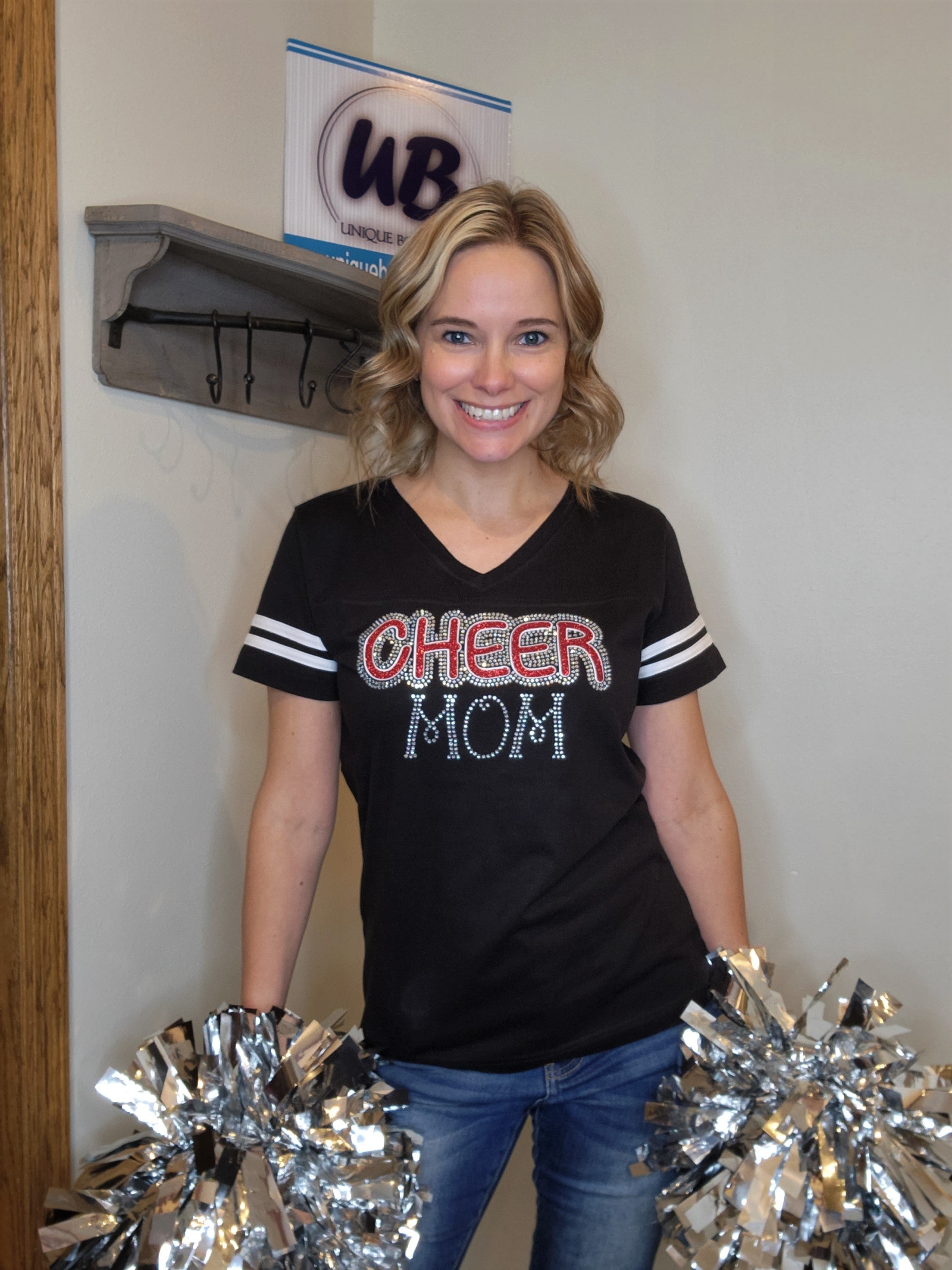 CARDINALS CHEER MOM RHINESTONE SHIRT