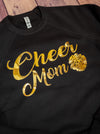 Cheer Mom Black Crewneck Sweatshirt