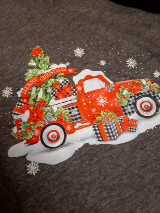 Merry Christmas Red Truck Graphic Tee