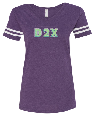 D2X Rhinestone  Purple Jersey Tee