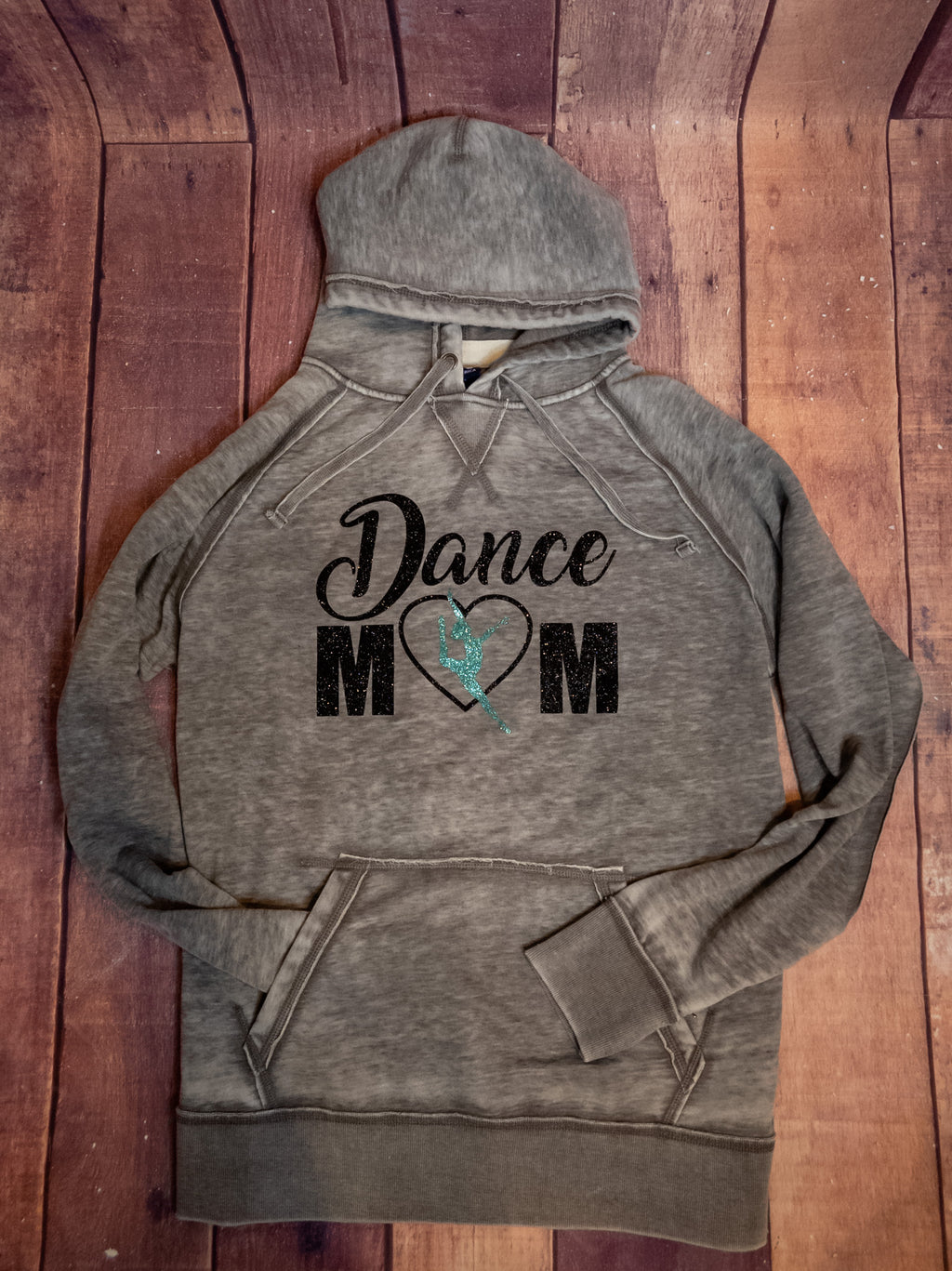 Dance Mom Gray Fleece Hoodie - Jade Sparkle