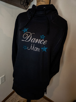 Dance Mom Rhinestone Fashion Fleece Black Hoodie