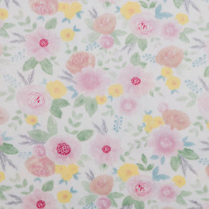 Pastel Floral Minky Blanket backed w/Pink Minky *Choose Size