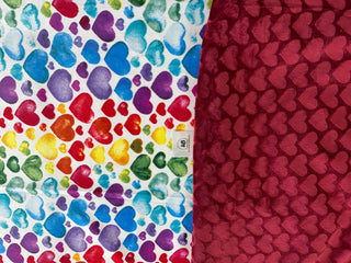 Colorful Hearts Minky Blanket