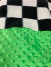 Checkered Plaid Fleece Blanket ~ Choose Minky Backing Color - 2 Sizes