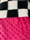 Checkered Plaid Fleece Blanket ~ Choose Minky Backing Color - 2 Sizes