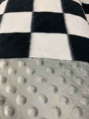 Checkered Plaid Fleece Blanket ~ Choose Minky Backing Color - 2 Sizes