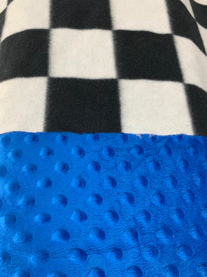 Checkered Plaid Fleece Blanket ~ Choose Minky Backing Color - 2 Sizes
