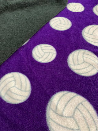 Purple Volleyball Blanket w/Black Fleece