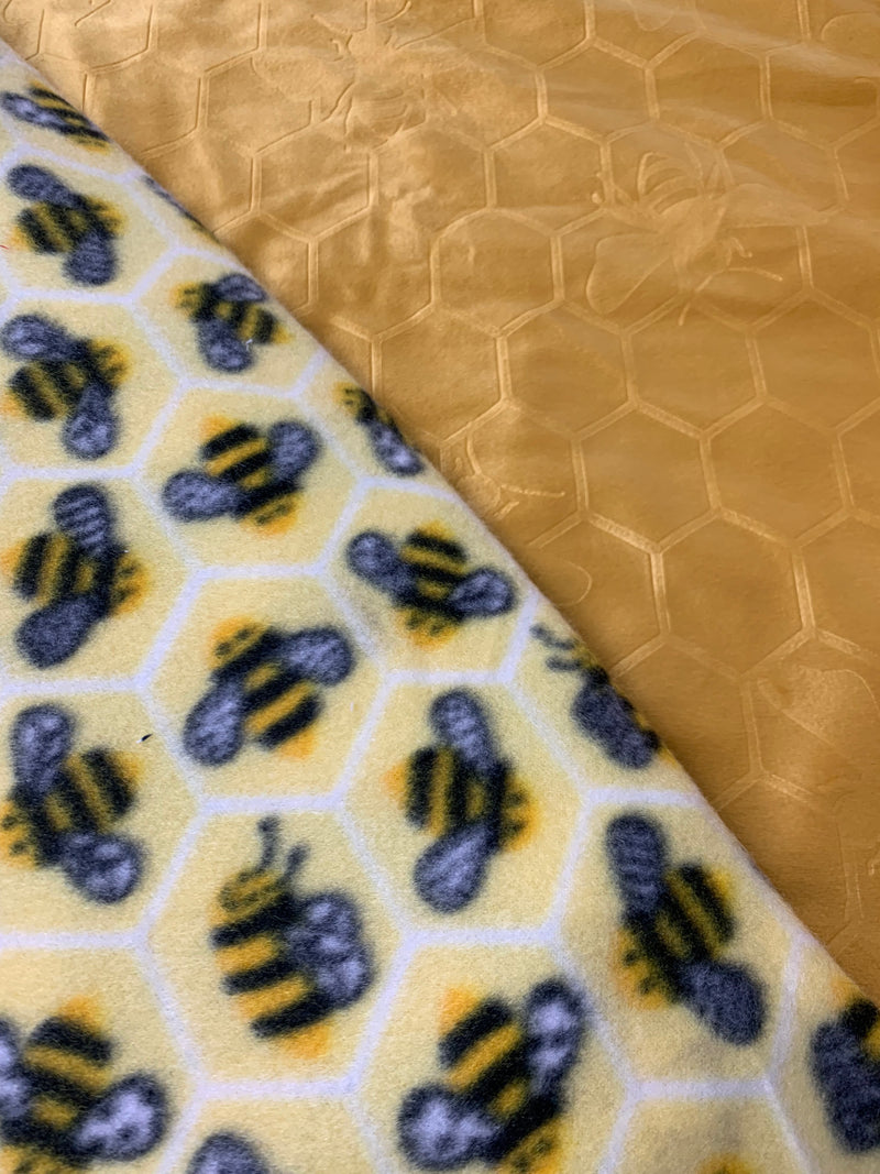 Bumble Bee Honeycombed Minky backed Blanket