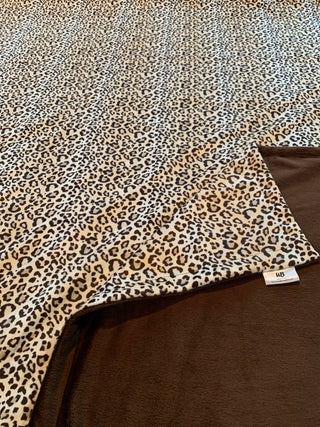 Tan & Brown Animal Print Spotted Minky Blanket