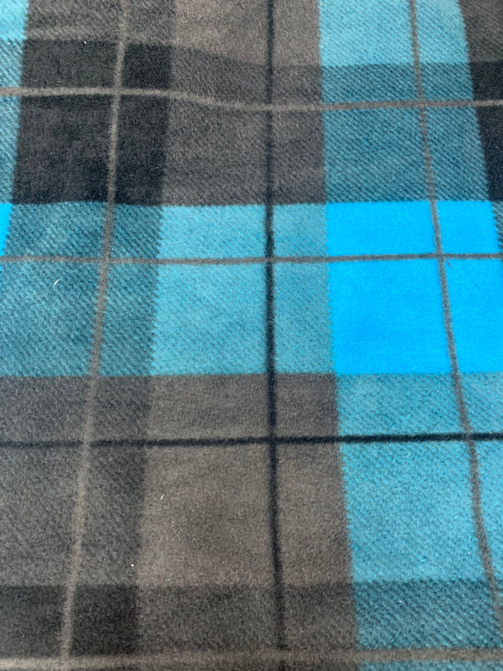 Blue, Black & Grey Plaid Adult Size Blanket
