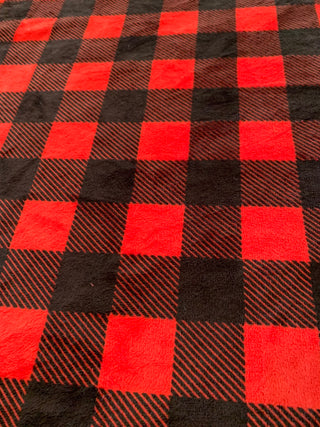 Red & Black Buffalo Plaid Double Sided Minky Blanket *Choose Size Baby to Comforter