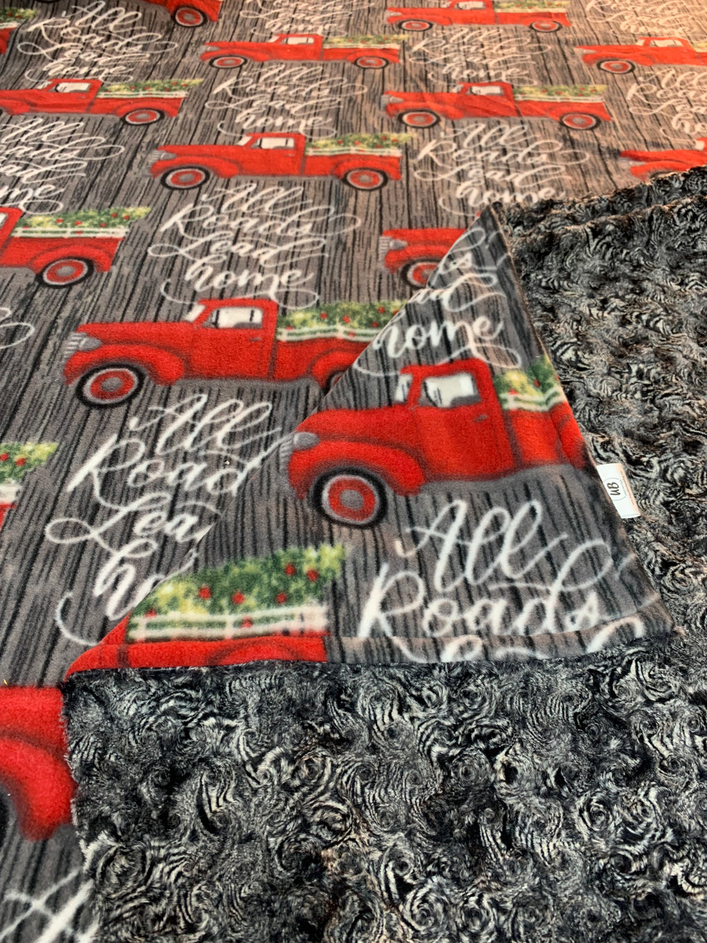 All Roads Lead Home Red Pickup Adult Size Blanket