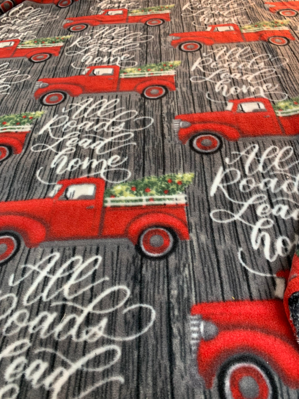 All Roads Lead Home Red Pickup Adult Size Blanket