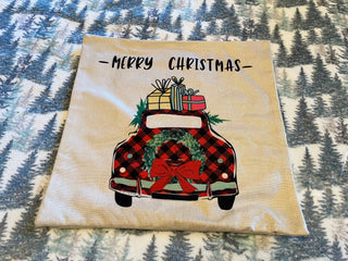 Merry Christmas Pickup Pillow Cover
