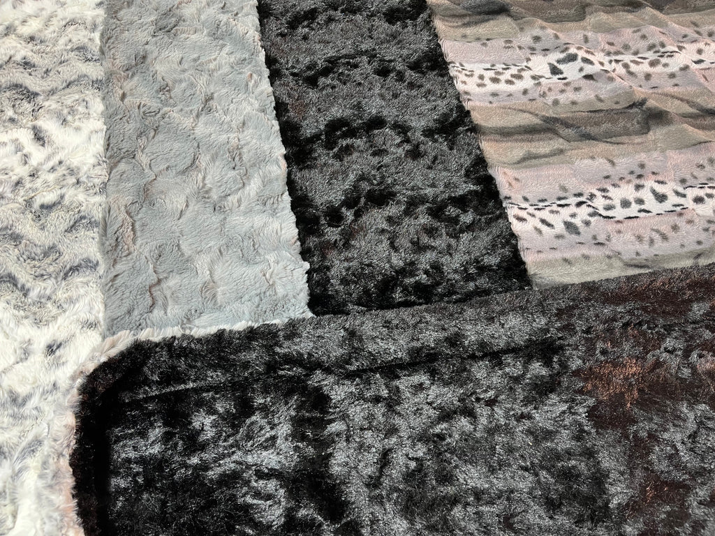 Black & Grey's Minky Cuddle Panel Blanket