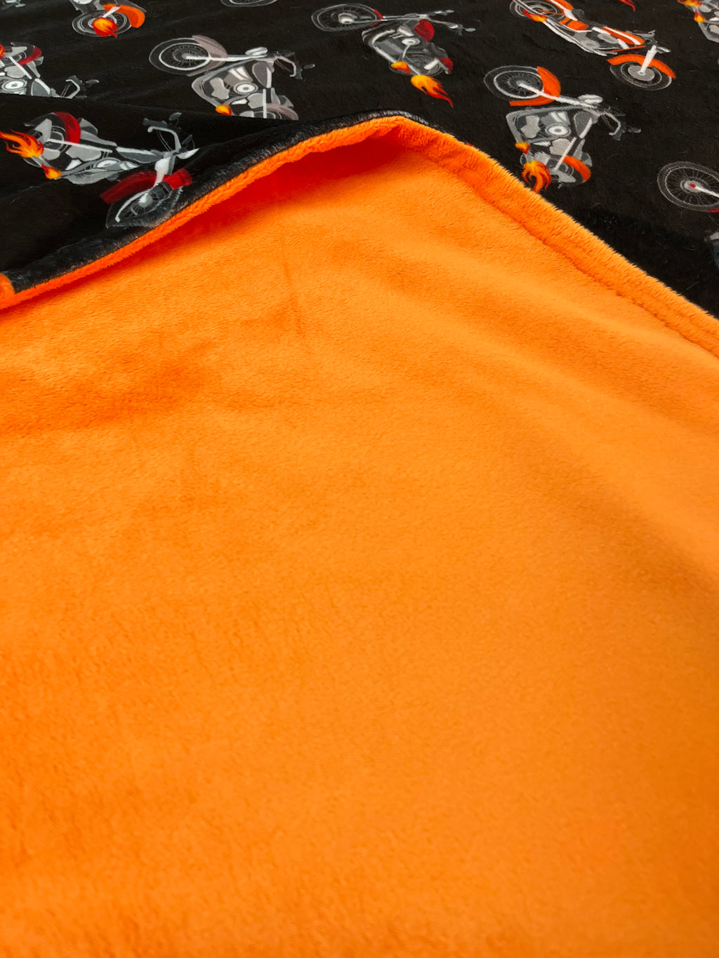 Motorcycles Minky Adult Size Blanket