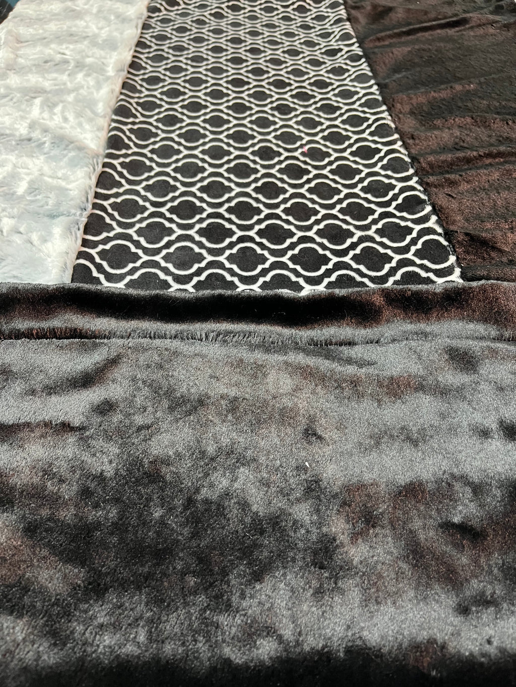 Black & Grey's Minky Cuddle Quilt Panel Blanket