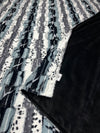 Fancy Leopard Print w/ Black Minky Blanket in 3 size Options