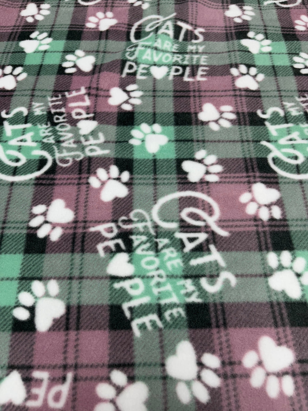 Cats Are My Favorite People Blanket w/Paw Print Minky