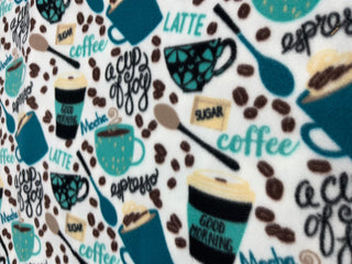 Coffee Fleece Blanket - Choose Size & Cuddle Minky Backing Options