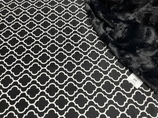 Black & White Geometric Minky Blanket - Choose Size & Backing Options