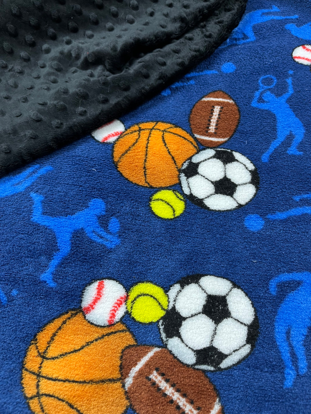 All Sports Football, Soccer, Basketball, Baseball, & Tennis Blanket - Choose backing