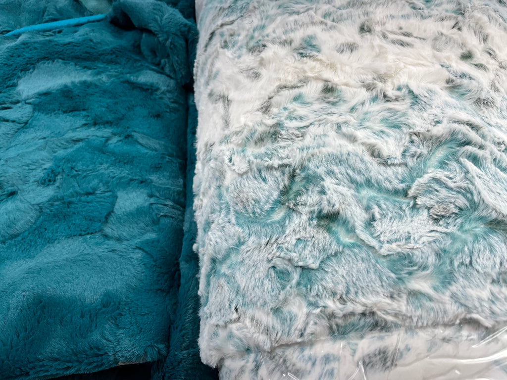 Teal Snowy Owl Minky Blanket *Choose your Minky Backing - Baby Size to King Size