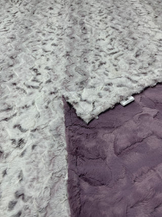 Light Purple Snowy Owl Minky w/ Elderberry Hide Blanket - Ready To Ship