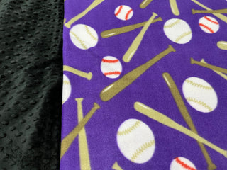 Purple Baseball Blanket **Choose Backing *Can Add Customization