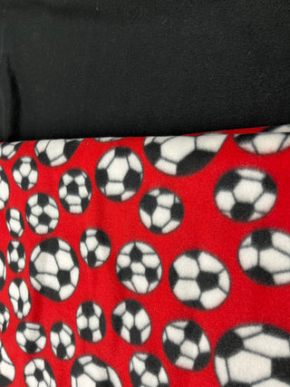 Red Soccer Blanket - Choose Fleece or Minky *Embroidery Customizable
