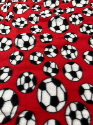 Red Soccer Blanket - Choose Fleece or Minky *Embroidery Customizable