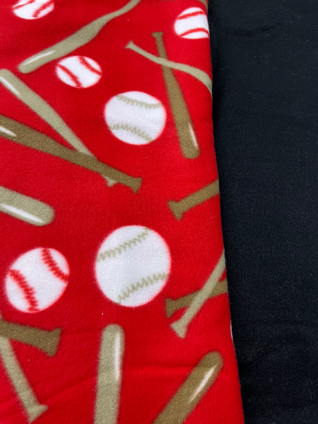 Red & Black Baseball Blanket **Choose Backing *Can Add Customization
