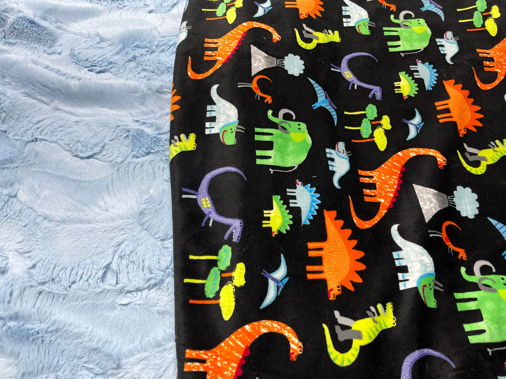 Dinosaurs Minky Cuddle Blanket **Choose Backing Color & Size