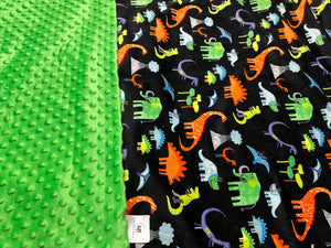 Dinosaurs Minky Cuddle Blanket **Choose Backing Color & Size