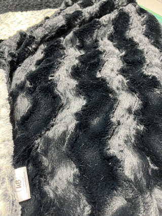 Black Snowy Owl Minky Cuddle Panel Blanket