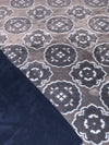 Grey & Navy Flourish Minky with Navy Backing