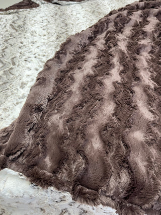 Pewter Brown Snowy Owl w/Chocolate Glacier Double Sided Minky Blanket ** Choose your Size - Baby to Adult
