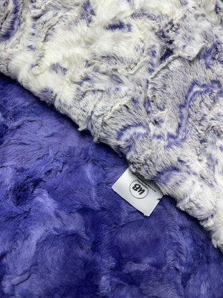 Purple Snowy Owl / Purple Galaxy - Double Sided Minky Blanket - 6 sizes