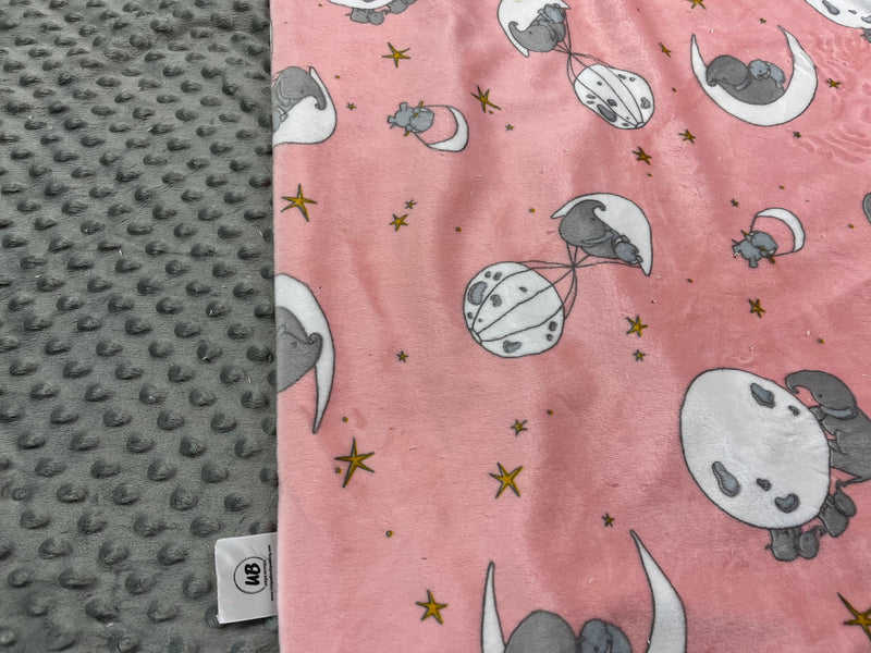Pink Elephant Sandman Minky Blanket