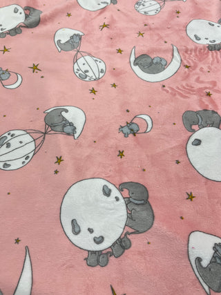 Pink Elephant Sandman Minky Blanket