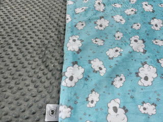 Blue Sheep Minky Blanket - Choose Size