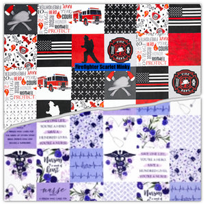 Create A Custom Hero Blanket or Comforter *Many Options * Police, Fire Fighter, Nurse, Paramedic, Mom, Veteran