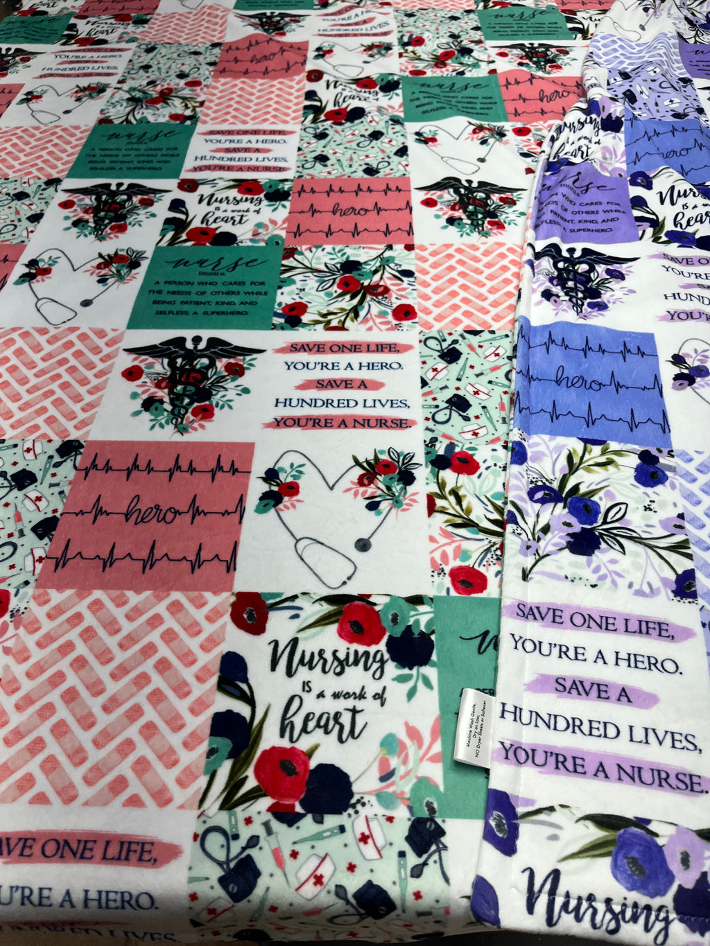 Create A Custom Hero Blanket or Comforter *Many Options * Police, Fire Fighter, Nurse, Paramedic, Mom, Veteran