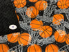 Basketball Fleece Blanket with Black Minky Cuddle Dot