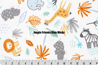 Jungle Animal Friends Cuddle Minky Blanket -Choose Size & Minky Backing