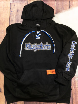 Bluejackets Cambridge-Isanti Rhinestone Lace-Up Hoodie
