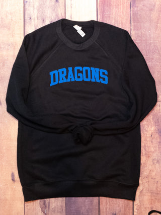 Dragons Black And Royal Blue Athletic Crewneck Sweatshirt
